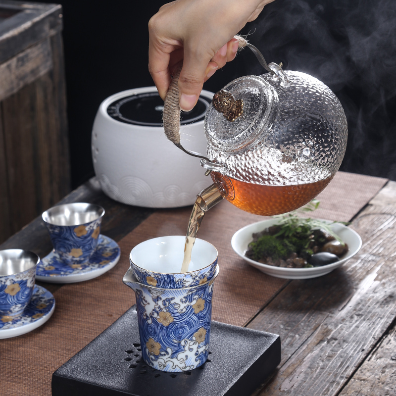 Heat resistant glass ceramic the boiled tea, the electric TaoLu suit white tea, black tea pu - erh tea boiling steam teapot tea stove household