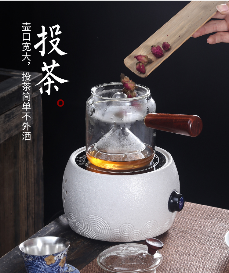 Heat resistant glass ceramic the boiled tea, the electric TaoLu suit white tea, black tea pu - erh tea boiling steam teapot tea stove household