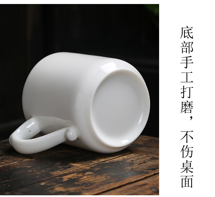 Dehua white porcelain ceramic cup Chinese zodiac office cup suet jade master cup single CPU individual cup in the meeting room