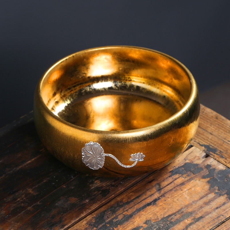 Lin Xiaowei gold tea wash to household with silver pen XiCha sea tea taking with zero detong cylinder ceramic bowl with water washing dishes