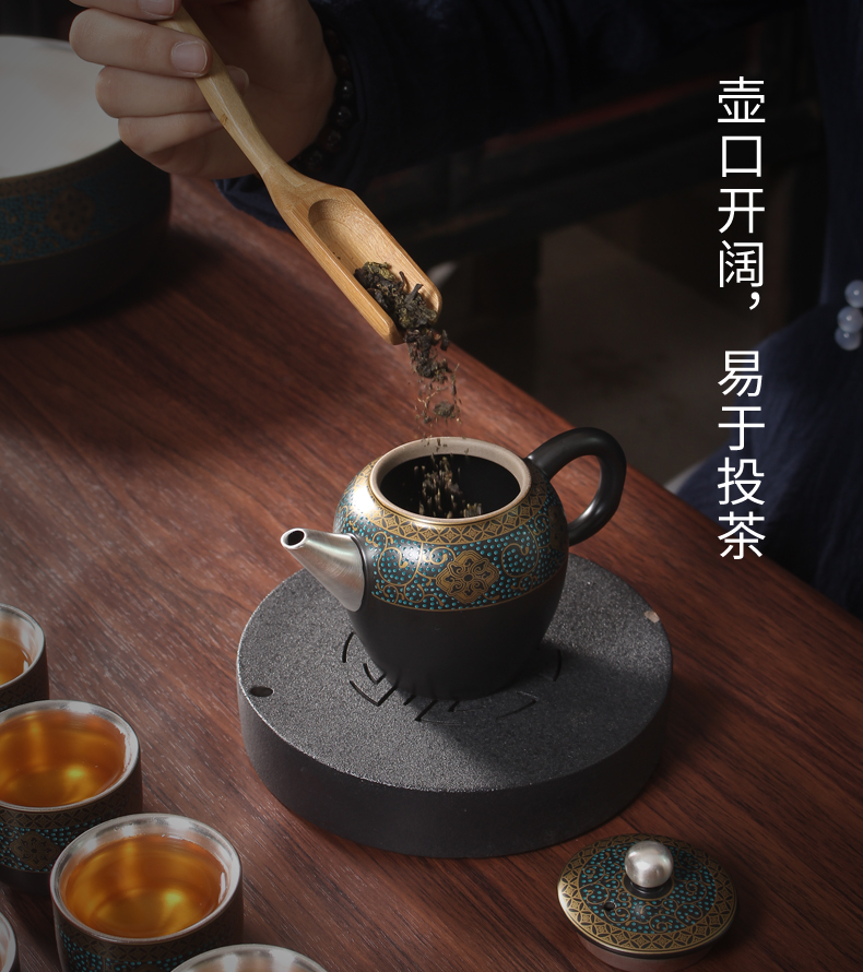 Lin Xiaowei kung fu tea set new product tasted silver gilding the teapot household ceramics single pot western creative little teapot tea