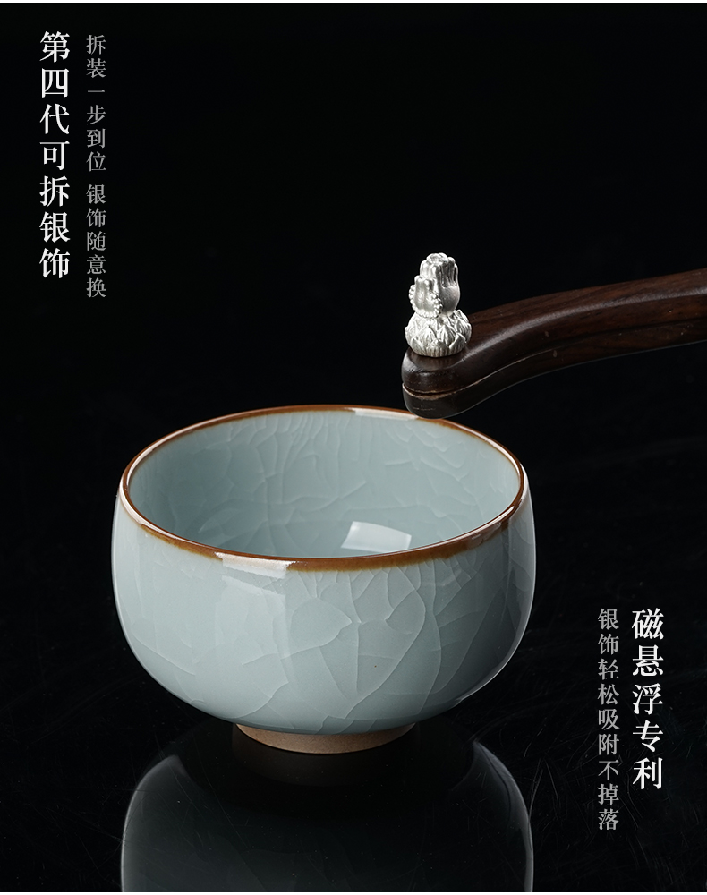 With silver your up expressions using CPU purple iron foot sample tea cup master cup single CPU ruzhou your porcelain pieces of personal cup gift