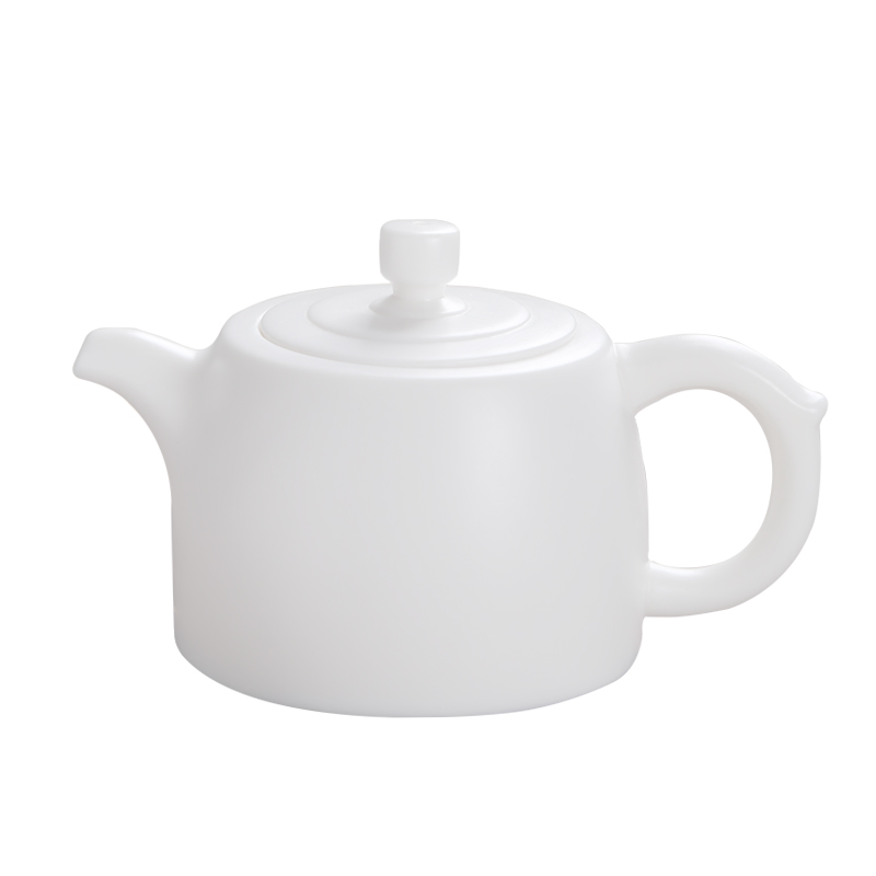 Dehua white porcelain teapot household kung fu tea set manual single pot office ceramic biscuit firing suet jade teapot gifts