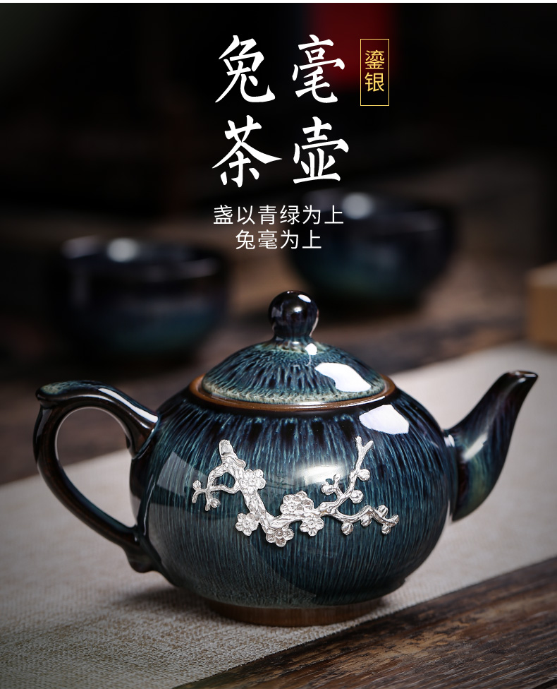 Jingdezhen up with silver tureen large ceramic only three bowls of household kung fu tea sets and tea cups, tea cups