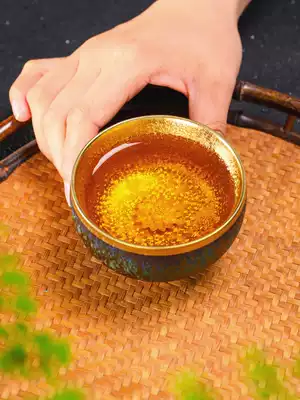 Colorful gilt oil drops build a silver Kung Fu Tea Cup Master Cup Tianmu glaze single Cup kiln tea bowl