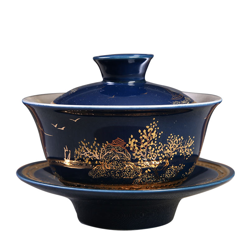 Jingdezhen office silvering kung fu tea tea set ceramic enamel teapot tea silver restoring ancient ways