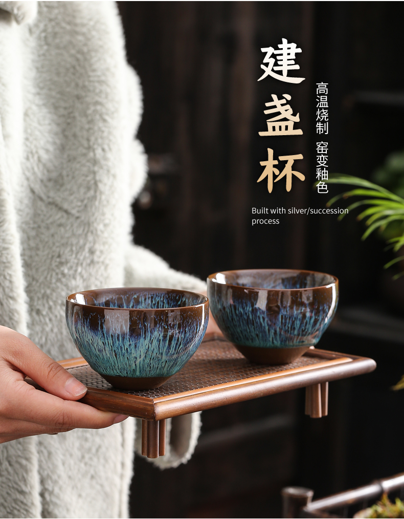 Silver oil droplets temmoku built one masters cup cup pure manual single glass up ceramic kung fu tea tea tea set