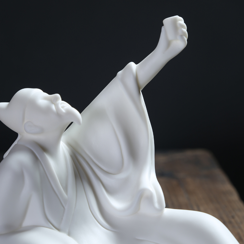 Dehua white porcelain furnishing articles furnishing articles on li bai asked tea pet ceramic tea boutique tea taking with zero tea place adorn article