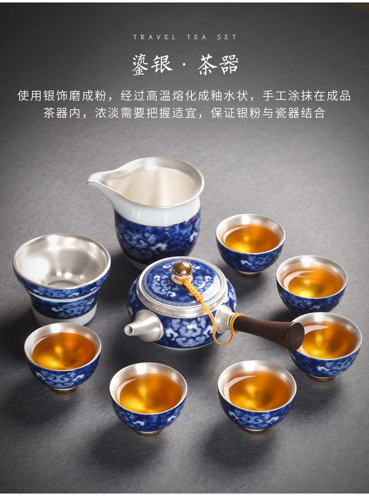 Jingdezhen tasted silver ceramic cups silver gilding kung fu tea set celadon sample tea cup tea master cup single cup, bowl of household