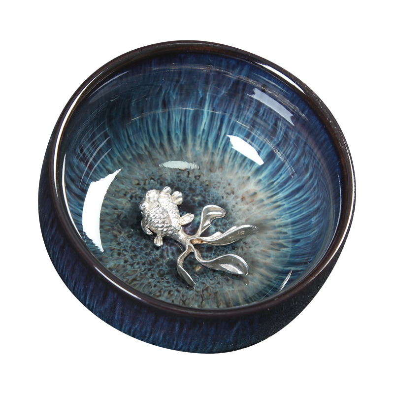 Variable set silver ceramic cups tea temmoku zodiac masters cup lamp that kung fu tea set single cup sample tea cup