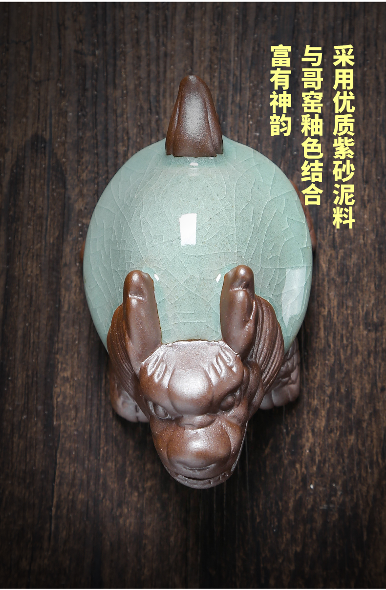 Elder brother up with ceramic turtle office tea pet furnishing articles can raise hand to play kung fu tea tea art of spare parts