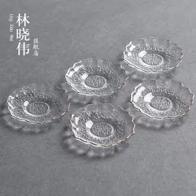 Japanese glass teacup coaster tea ceremony creative Kung Fu Cup holder insulated tea tray tea pad gold tea saucer