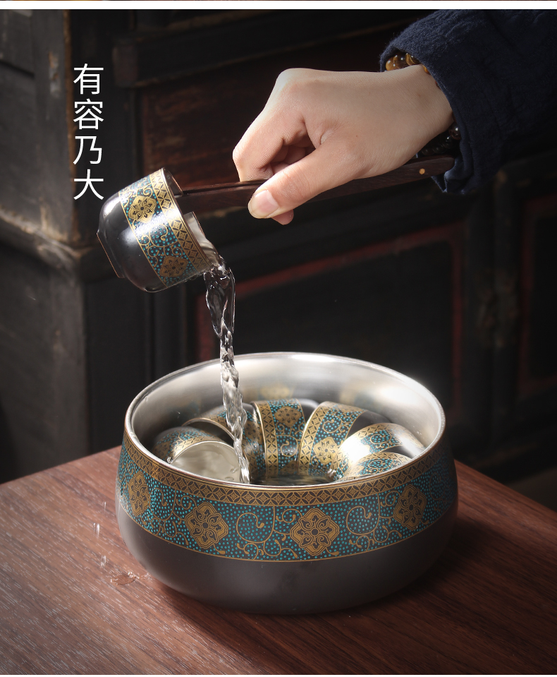 Sterling silver cup tea ceramic paint, tasted silver gilding single CPU kung fu bowl sample tea cup masters cup kung fu tea gifts