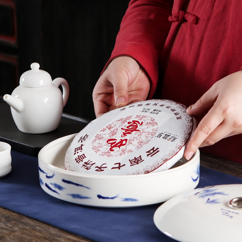 Puer tea cake household ceramics caddy fixings tea box seal pot store tea POTS and POTS large tea caddy fixings