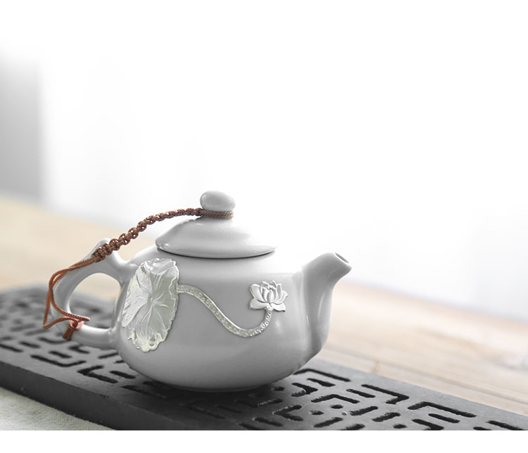 Your up with silver teapot high - grade small single pot of household ceramics filter kung fu tea, kungfu tea set