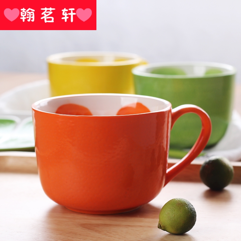 Creative ceramic cups watermelon glass mugs picking cups of coffee cup milk cup, lovely cup of oatmeal for breakfast