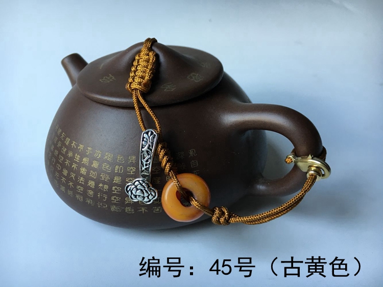 Double gourd ladle lid lashing kung fu tea cup with lid cord rope are it lashing the teapot lid cup