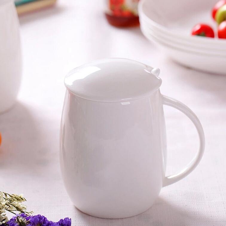 Jingdezhen porcelain contracted ipads ceramic keller cup cup pure white mugs custom LOGO milk coffee cup