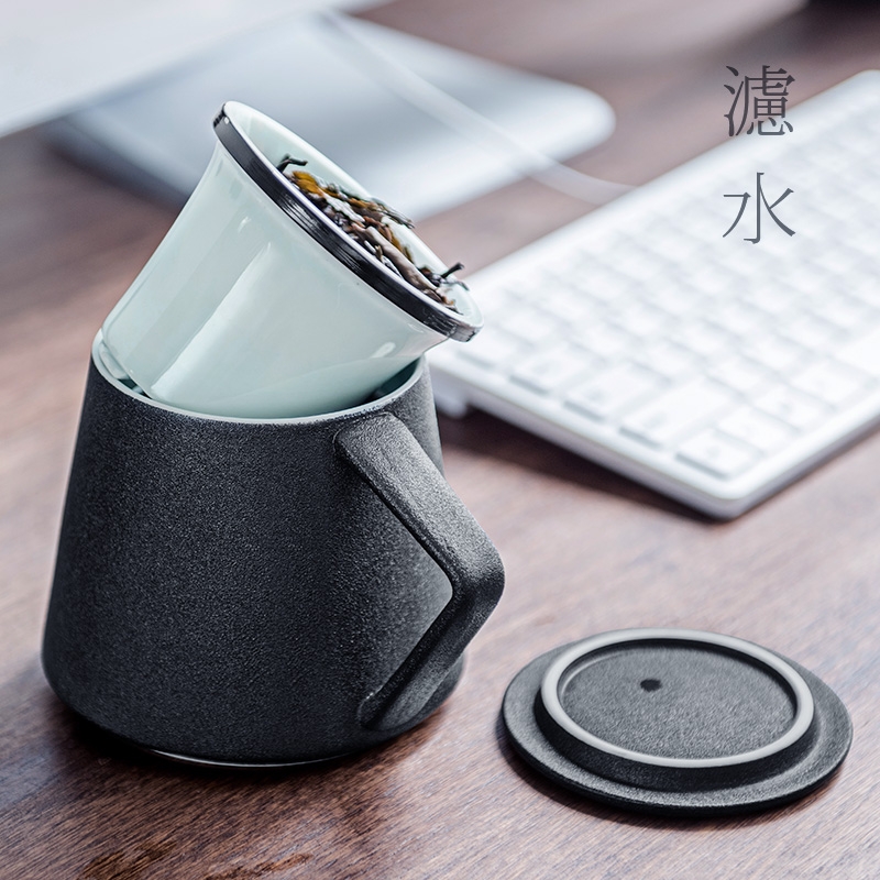 Office tea cup contracted mark cup of ceramic filter with cover the tea cups separation tea cups of tea cups