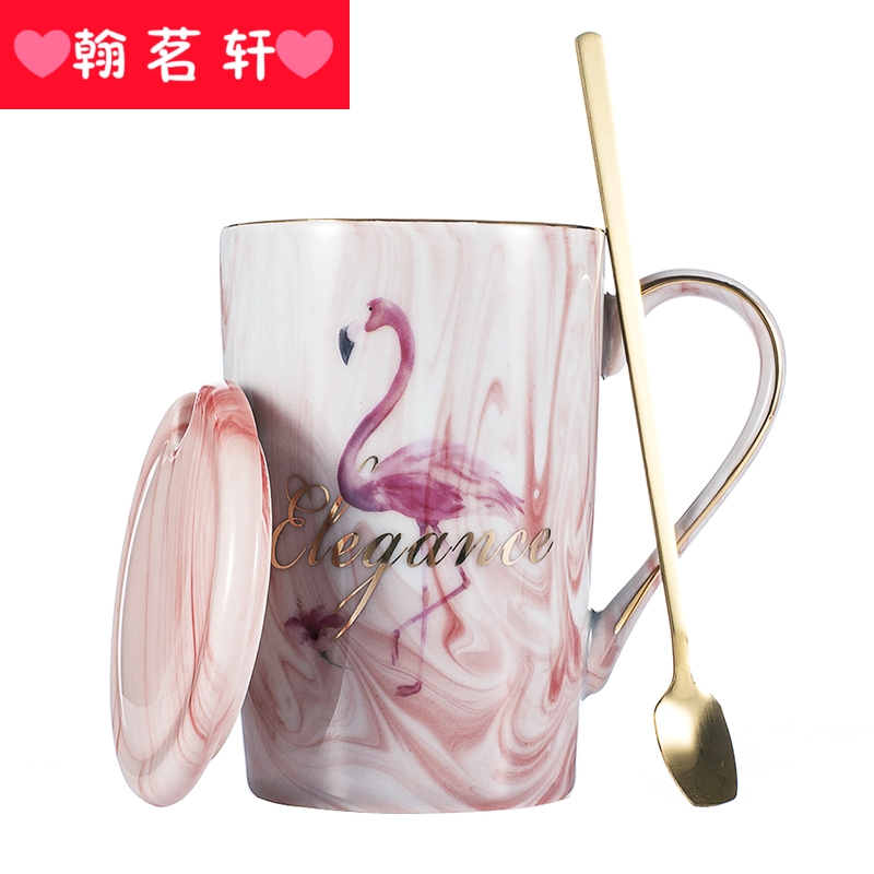 Nordic ins cup individuality creative trend coffee cup keller spoon home female couples ceramic cup with cover