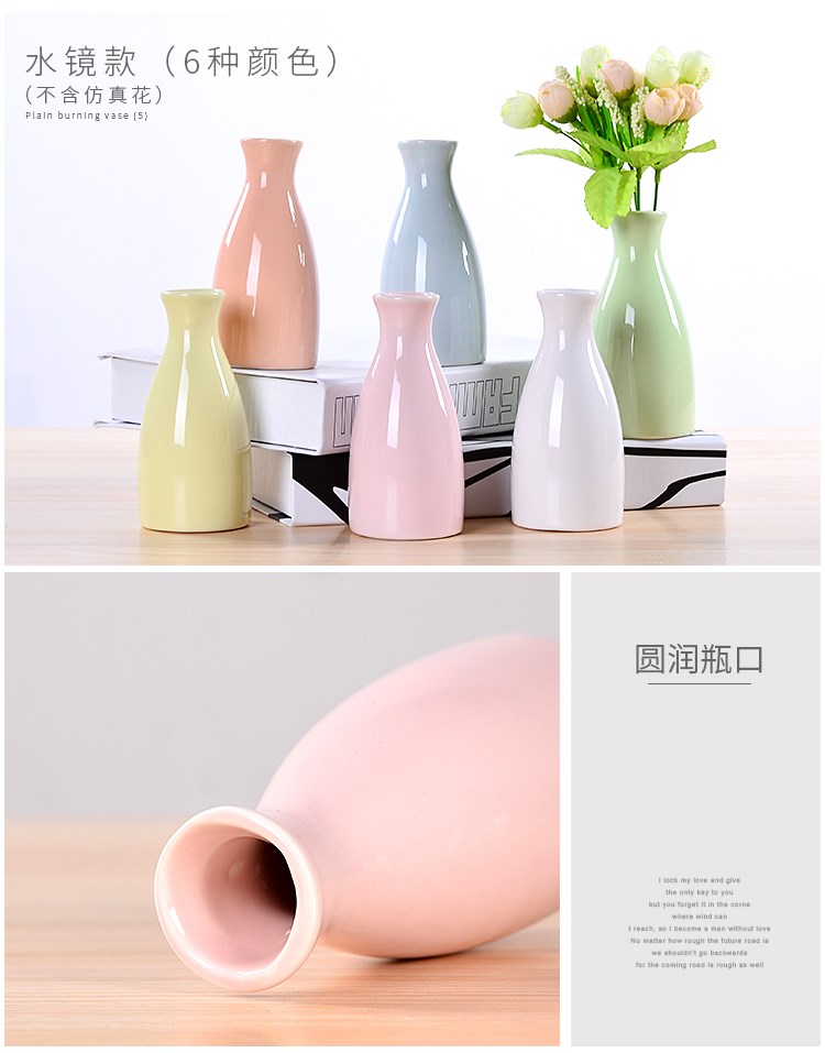 Acrylic plastic imitation ceramic vase hydroponic sitting room resin tray package mail flower arranging plastic vase with water