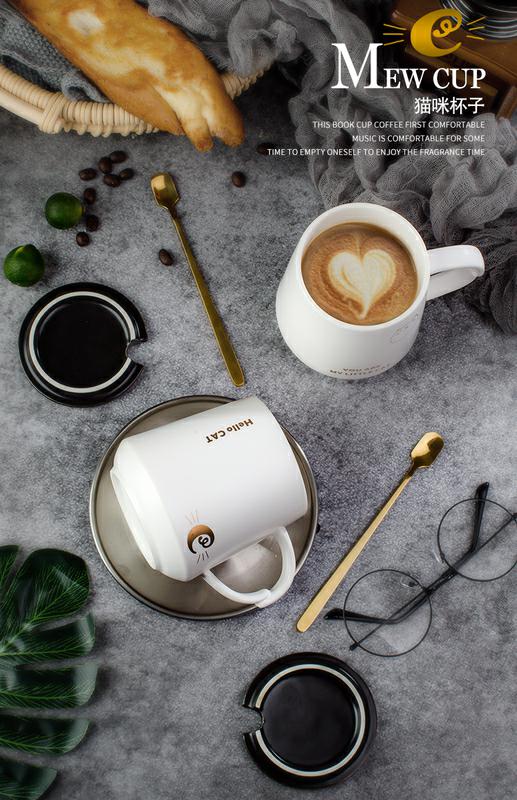 Creative trend of household ceramics mark cup with cover express spoon breakfast han edition ultimately responds a cup of coffee cup female students