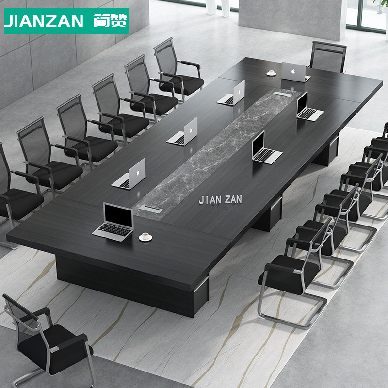 Office Meeting Table Long Table Brief Modern Large Plate Strip Training Table Rectangular Desk Chair Combination