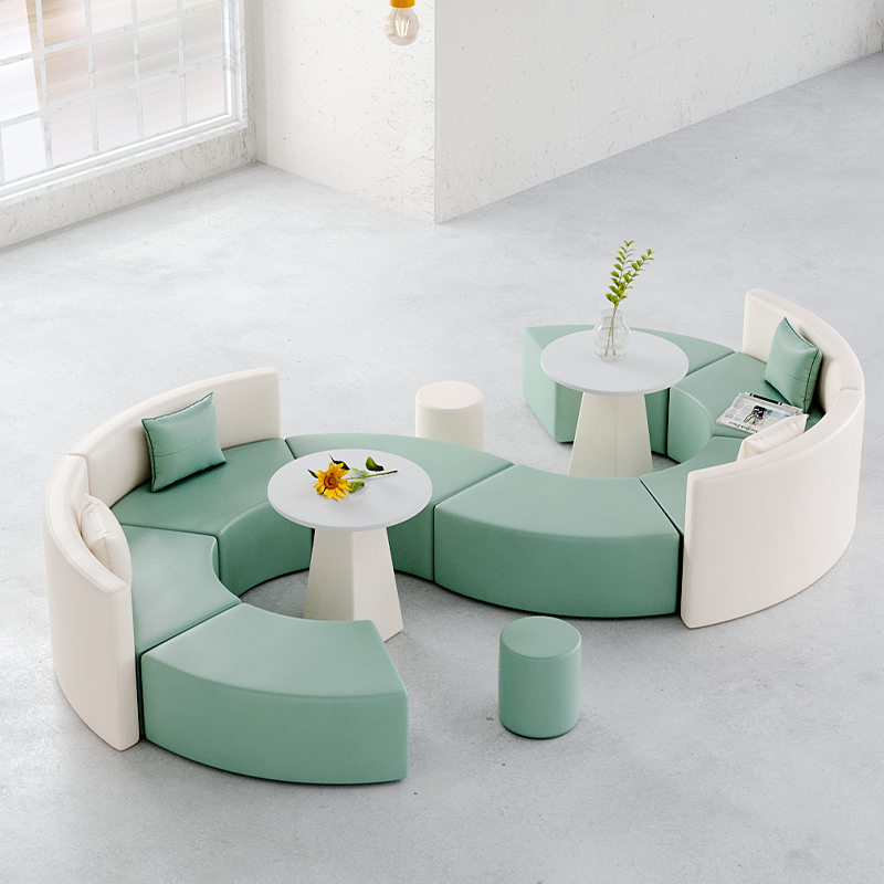 Office Modern Brief Creative Casual Arc Sofa Tea Table Combo Reception Lounge Profiled guests in talks-Taobao