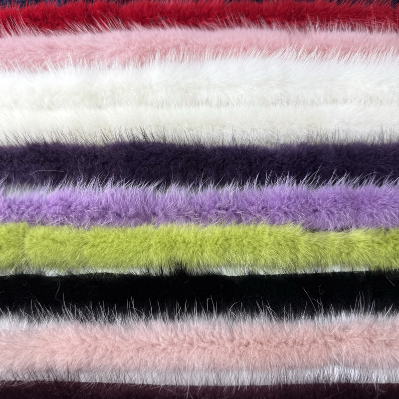 Real Mink Fur Strips for Clothing and Shoes Han Dynasty Tops Black and White Cheongsam Placket DIY Accessories Raw Edge Jewelry