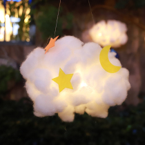 Cloud lamp diy material Feather cotton white cloud night light Girl heart room decoration atmosphere decoration creative INS