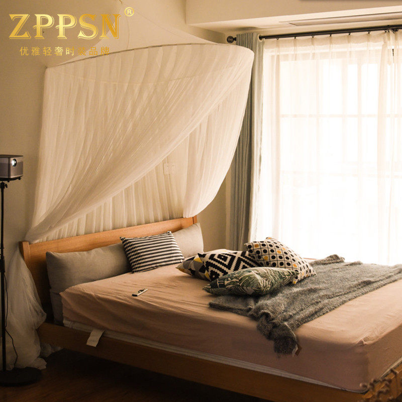 Italian ZPPSN mosquito net Princess wind semi-dome European court bed head Moon suspended ceiling Encrypted floor-to-ceiling bed curtain