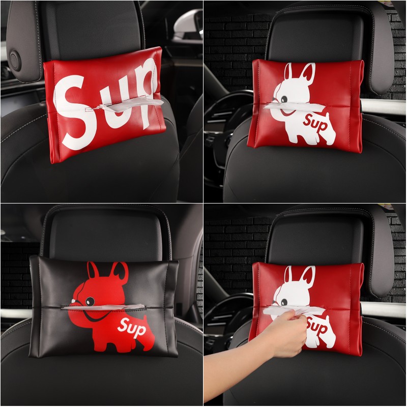 Car Seat Back Hanging Tissue Box Creative On-board Drawing Paper Box Men And Women In-car Supplies Seat Style Napkin Bag kit-Taobao