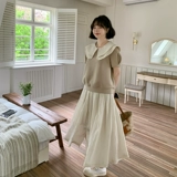 马西西 Кукла для отдыха, дизайнерская футболка с коротким рукавом, кукольный воротник, свободный крой, тренд сезона