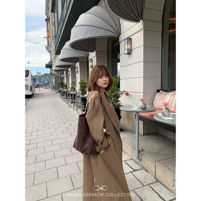 【Fan Appreciation, No Restock Once Sold Out】Maxixi Plus Size Women's Autumn Old Money Style Waist-Tightening Long Trench Coat Jacket