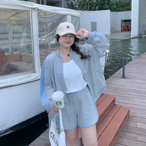 Masisi Micro Fat Big Code Fat Mm Fashion Acroswear Suit Women Spring Loose Casual Baseball Clothes Shorts Two Sets
