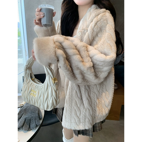 [Вентиляторы домашних животных дают скидку] Masxi Micro MM имитация норка бархатный мех сгущенный мех встроенный шерсть с капюшоном с капюшоном