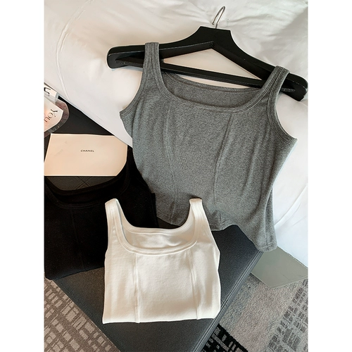 马西西 Базовый весенний топ с чашечками, приталенный корсет, футболка без рукавов, высокий воротник, размер