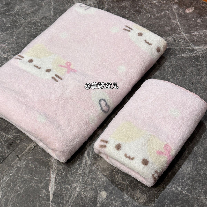 LAOSHU Marshmallow Cat Large Bath Towel Soft Absorbent Towel Cute Bath Wrap for Home Use LAOSHU Marshmallow Cat Large Bath Towel Soft Absorbent Towel Cute Bath Wrap for Home Use
