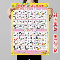 Kindergarten Primary School students Chinese pinyin alphabet first grade Wall sound rhyme mother overall recognition syllable table wall chart