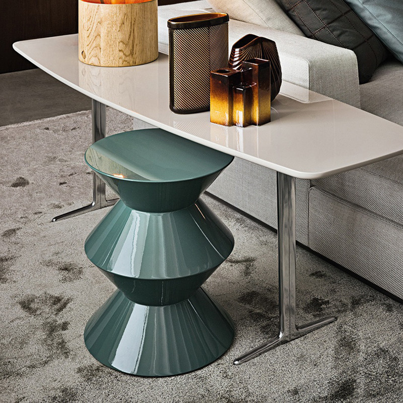 Glass steel three-section tea table stool simple modern round table shoe changing stool villa model room personality decoration small pier