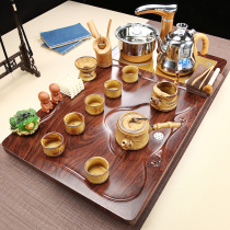 Simple Kung Fu tea table set Living room ceramic tea set Household automatic induction cooker one set of solid wood tea tray