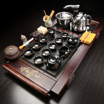 Solid wood tea tray Tea set Tea table kettle integrated household simple tea table Kung Fu ceramic Kung Fu tea set