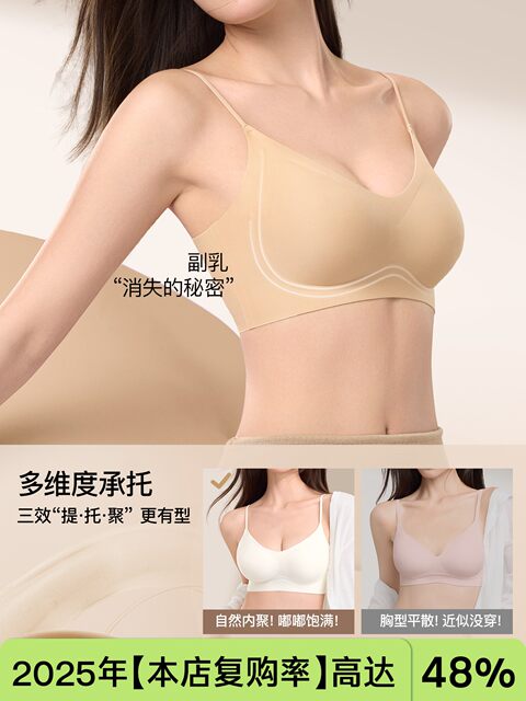 SecretWorld underwear women's push-up small breasts, auxiliary breasts anti-sagging seamless vest bra 2025 new style