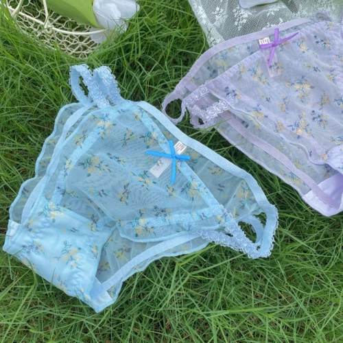 Свежее милое японское мягкое комфортное нижнее белье, штаны, цветочный принт