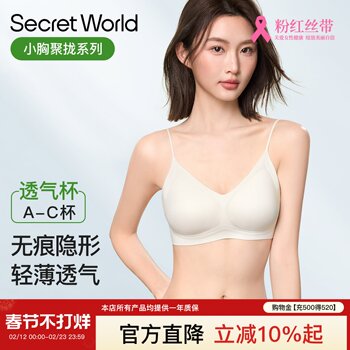 Secretworld Spaghetti Strap Underwear for Women with Small Busts, Summer Thin Seamless Camisole Bra