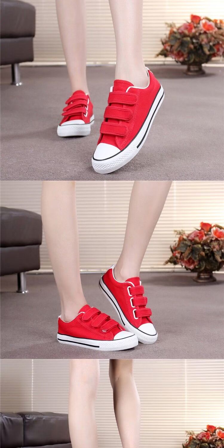 2018 Velcro Phiên bản tiếng Hàn của học sinh trung học cơ sở bằng vải canvas giay bitis nữ