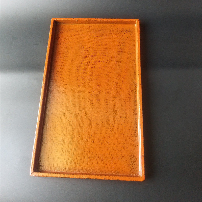 Rectangular wooden lacquer tray retro rural style plate non-slip anti-scalding tea tray solid color Japanese flat plate