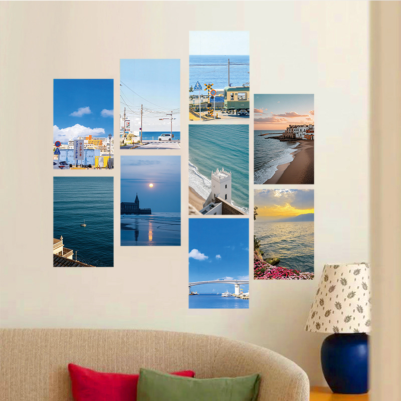10 Postcards of Seaside Scenery, Landscape Wall Stickers, Cards, Room Wall Decorations, Dormitory Posters, Sea View, Blue $$ 10 Postcards of Seaside Scenery, Landscape Wall Stickers, Cards, Room Wall Decorations, Dormitory Posters, Sea View, Blue $$