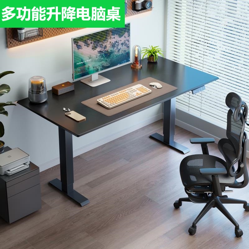 Rock Board Electric Lift Table Computer Desk Home Study Office Desk Bedroom Gaming Table Desktop Workbench