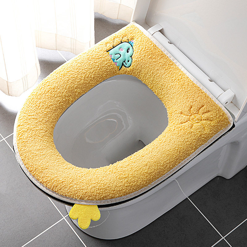 Home Toilet Cushion Toilet Cushion Four Seasons Universal Toilet Cover Toilet Collar Zipped toilet Toilet Cute Waterproof-Taobao